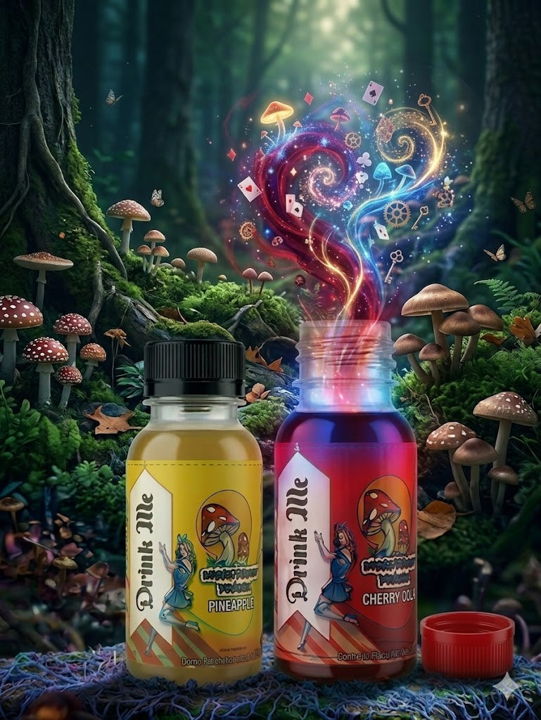Wonderland mood-enhancing mushroom drinks - Elixir Duo Pack in both Pineapple and Cherry Tart flavors