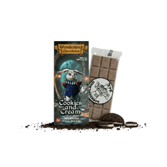 Wonderland mushroom chocolate bar in cookies and cream flavor – magic mushroom blend
