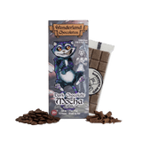 Wonderland mushroom chocolate bar in dark chocolate mocha flavor – magic mushroom blend
