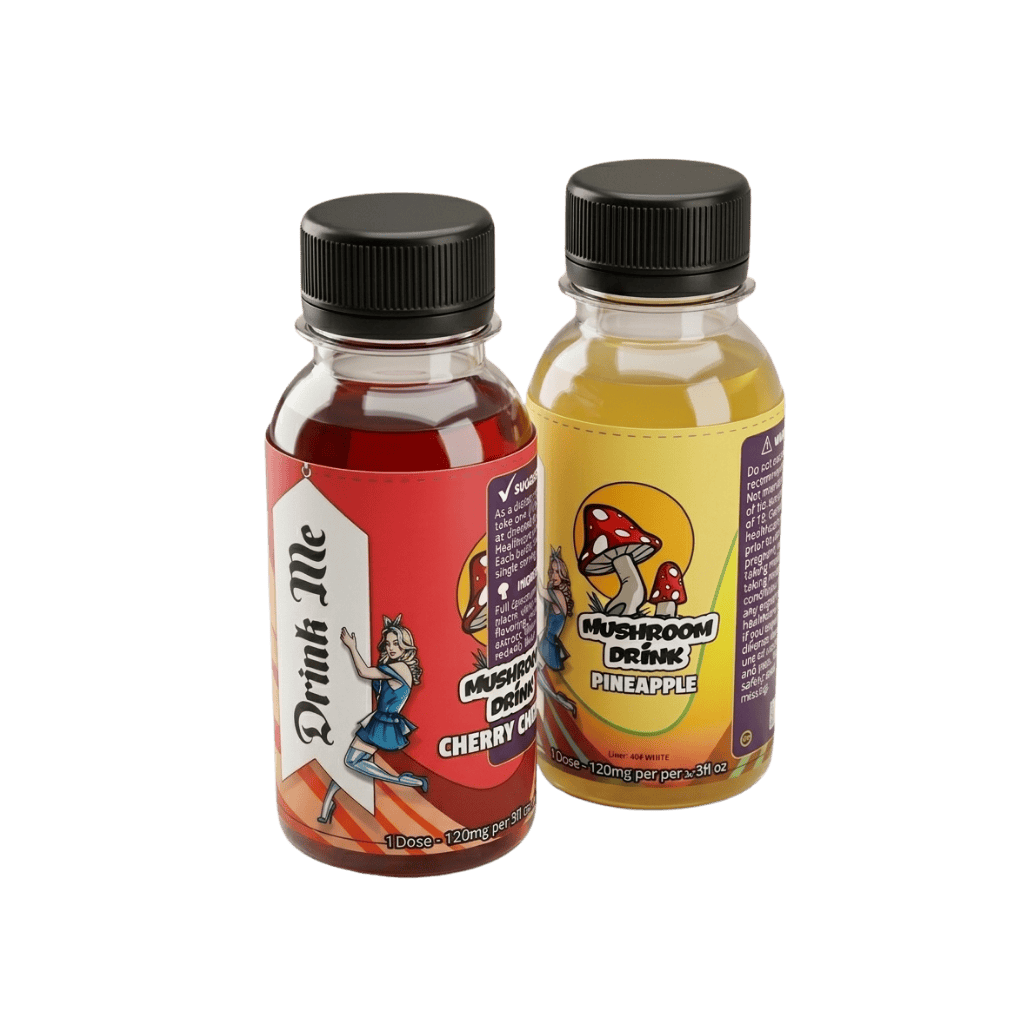 Wonderland mushroom drink duo pack – pineapple and cherry tart 
